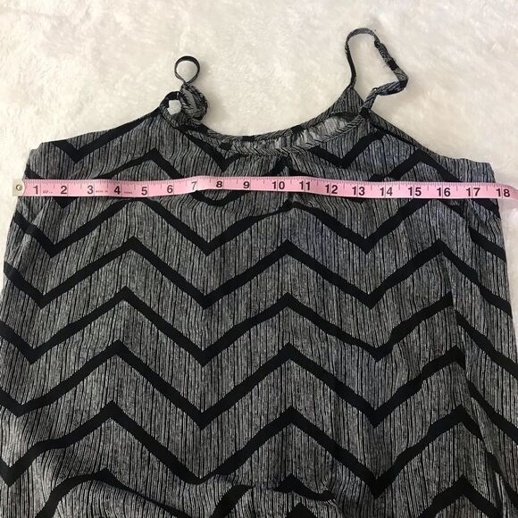 Merona maxi sleeveless dress black & white herringbone print size M - Picture 6 of 7